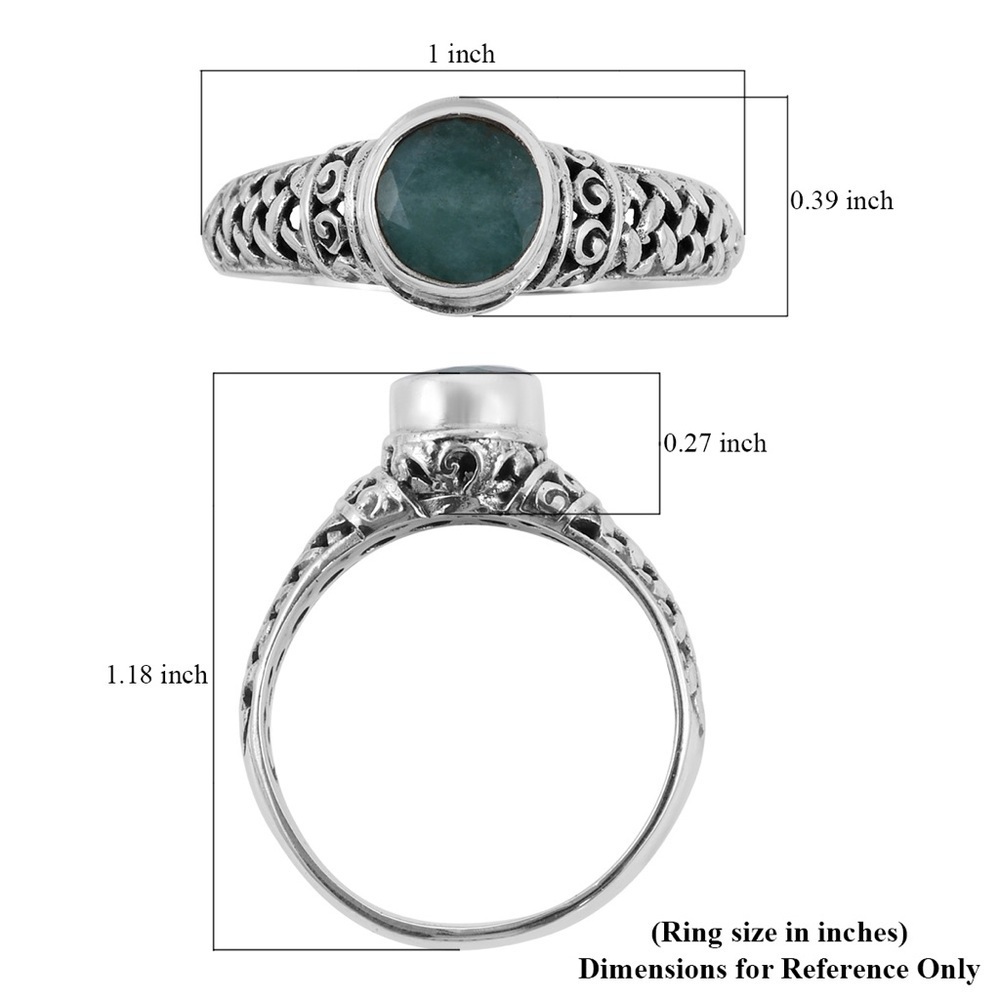 New BALI LEGACY Socoto‎ Emerald Weave Theme Ring in Sterling Silver 1.55 ctw